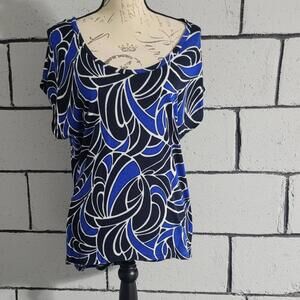 BUNDLE SALE!  MICHAEL by Michael Kors Blue, Black, & White  Blouse Sz XL